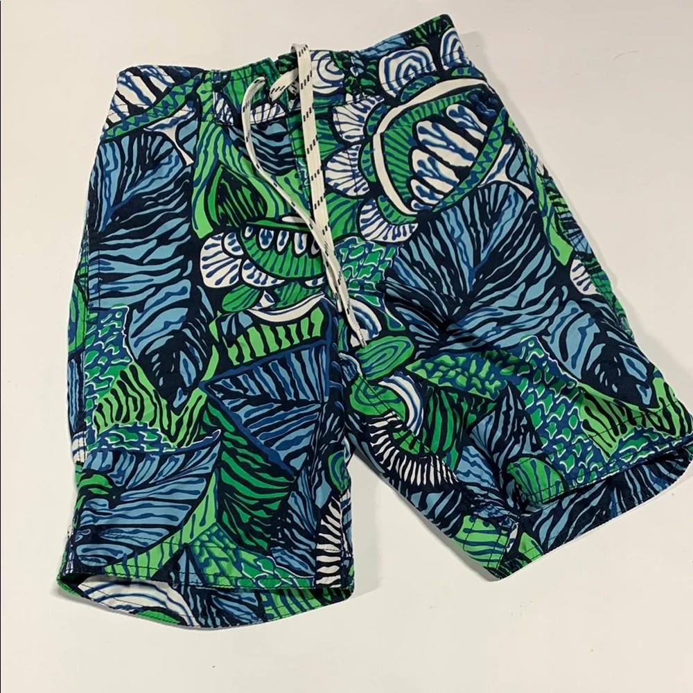 Tropical Blue and‎ Green Swim Shorts Childrens Place 7/8 - M - 4201
